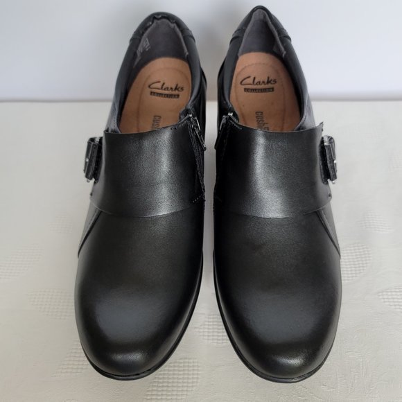 CLARKS Genette Vista Slip-On Leather Shoes- Black color- Women's Size 9.5M - Picture 7 of 14